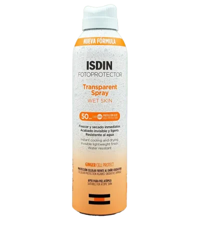 اسپری ضدآفتاب شفاف ایزدین مدل Wet Skin SPF 50