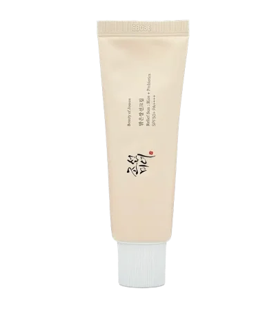 ضدآفتاب بیوتی اف جوسان با عصاره برنج و پروبیوتیک، بافت سبک و آبرسان، محافظت کامل SPF50+، مناسب پوست حساس، خشک و نرمال.