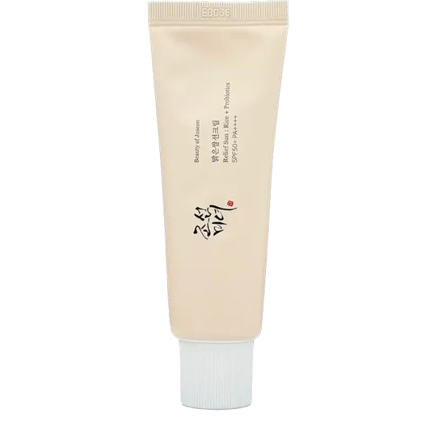 ضدآفتاب بیوتی اف جوسان با عصاره برنج و پروبیوتیک، بافت سبک و آبرسان، محافظت کامل SPF50+، مناسب پوست حساس، خشک و نرمال.