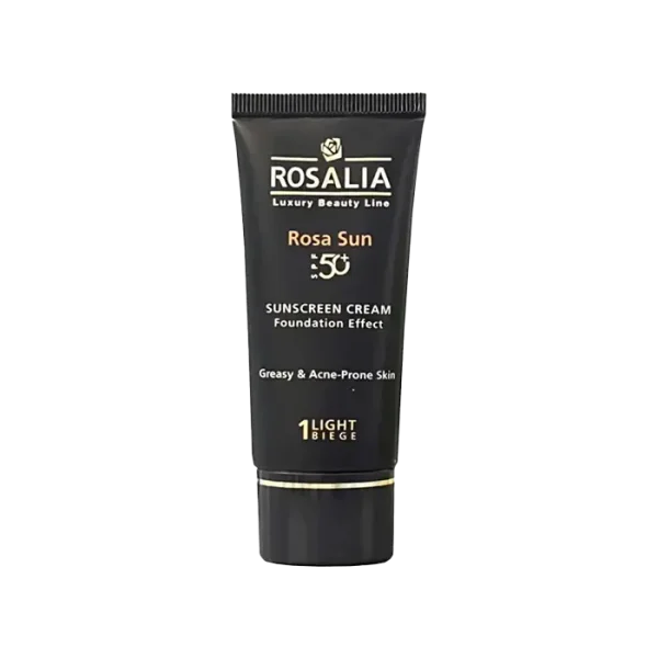 کرم ضد آفتاب رنگی رزالیا SPF50 مناسب پوست چرب