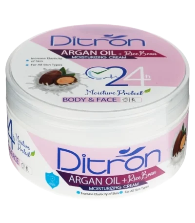 کرم مرطوب‌کننده دست و صورت دیترون مدل Argan Oil حجم 200 میلی‌لیتر