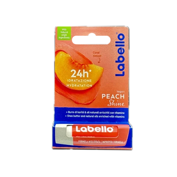 بالم لب لابلو مدل Peach Shine با رایحه هلو و رنگ ملایم هلویی مناسب نرم و مرطوب کردن لب‌ها
