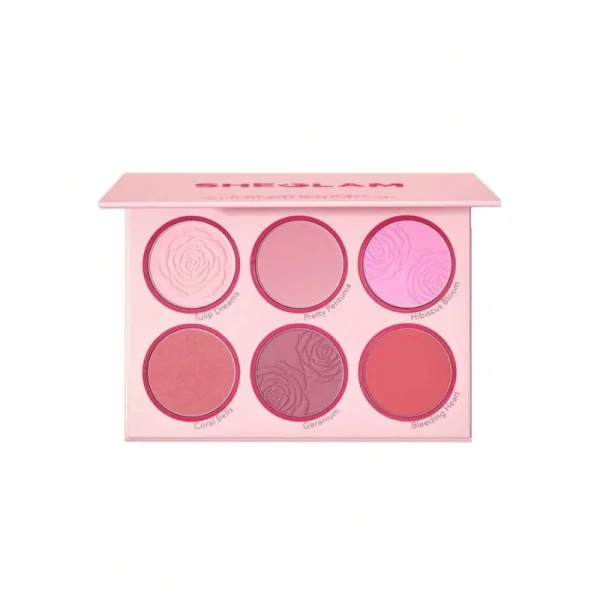 پالت رژگونه 6 رنگ شیگلم مدل Floral Flush - رنگ Blushing Bouquet
