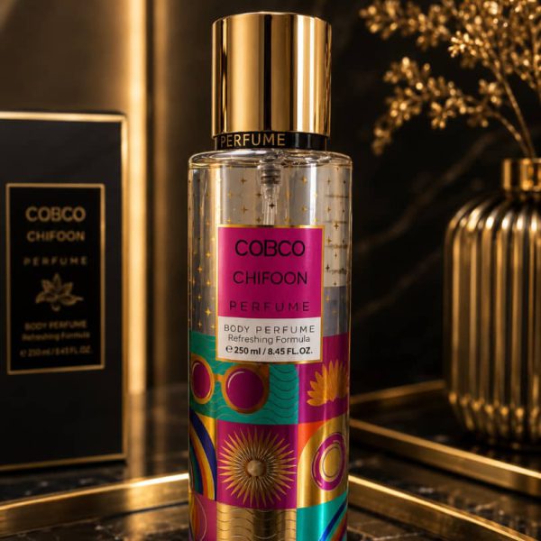 بادی اسپلش مدل CHIFOON برند COBCO - حجم ۲۵۰ میلی‌لیتر | رایحه ملایم، گلی و پودری